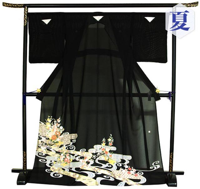 【レンタル】 黒留袖レンタル 着物レンタル 留袖 絽 フルセット 黒留袖 レンタル 結婚式 披露宴 レンタル 母親 親族 列席者 おすすめ 貸衣装 正絹 姉妹 叔母 伯母 夏 盛夏 7月 8月 【品番：RT-5】 50代