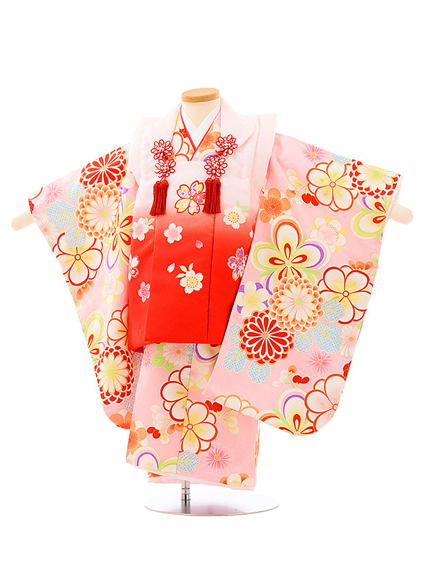 着物セット は自分にプチご褒美を 七五三 3歳 女の子 着物 七五三 Fy16ren07 レンタル 着物 ３歳の着物レンタル 女の子 A327赤ぼかし ピンク花 レンタル 3歳 女児 753 被布 女の子 3歳 Curiosidadesgastronomicas Com