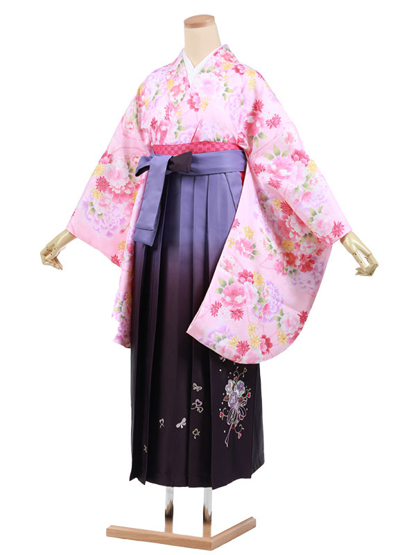 袴 レンタル AAGC033ピンク花×紫ぼかし袴卒業式 袴 レンタル 女性 卒業式袴 フルセットレンタル 大学生 はかま 女性 卒業袴セット 卒業式袴レンタル セット 大学 袴セット 卒業袴レンタル 着物レンタル 卒業式袴レンタル 往復送料無料 新品足袋プレゼント【レンタル】