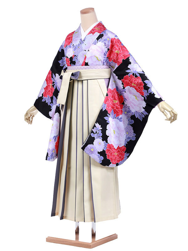 袴 レンタル AAGC038黒花×ベージュ袴 卒業式 袴 レンタル 女性 卒業式袴 フルセットレンタル 大学生 はかま 女性 卒業袴セット 卒業式袴レンタル セット 大学 袴セット 卒業袴レンタル 着物レンタル 卒業式袴レンタル 往復送料無料 新品足袋プレゼント【レンタル】