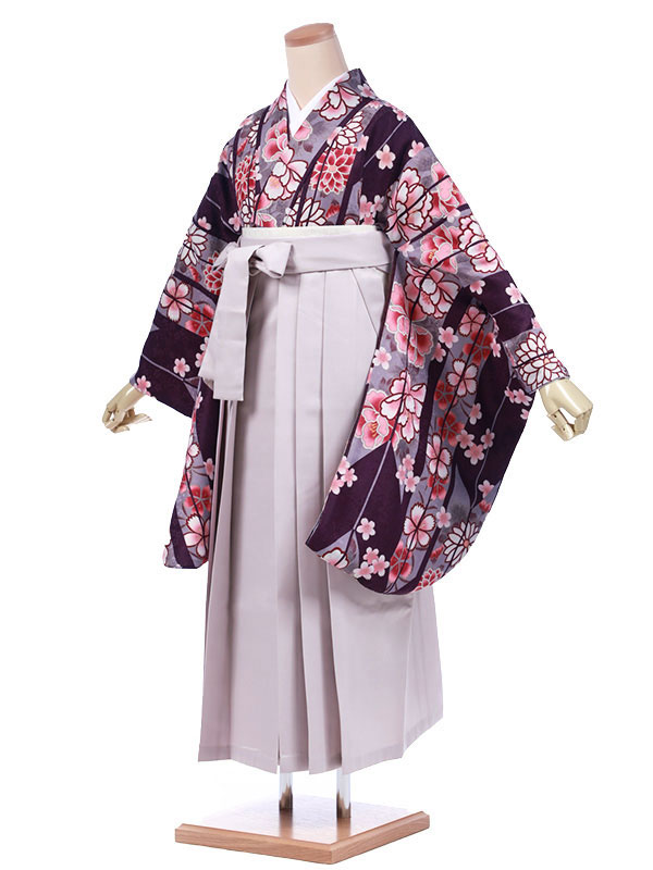 袴 レンタル AAGC042紫花×薄ピンク袴 卒業式 袴 レンタル 女性 卒業式袴 フルセットレンタル 大学生 はかま 女性 卒業袴セット 卒業式袴レンタル セット 大学 袴セット 卒業袴レンタル 着物レンタル 卒業式袴レンタル 往復送料無料 新品足袋プレゼント【レンタル】