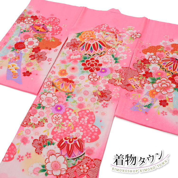 お宮参り 着物 女の子 初着 産着 正絹 毬 まり 桜 ピンク 女児 祝着 一つ身 のしめ 掛け着 販売 購入