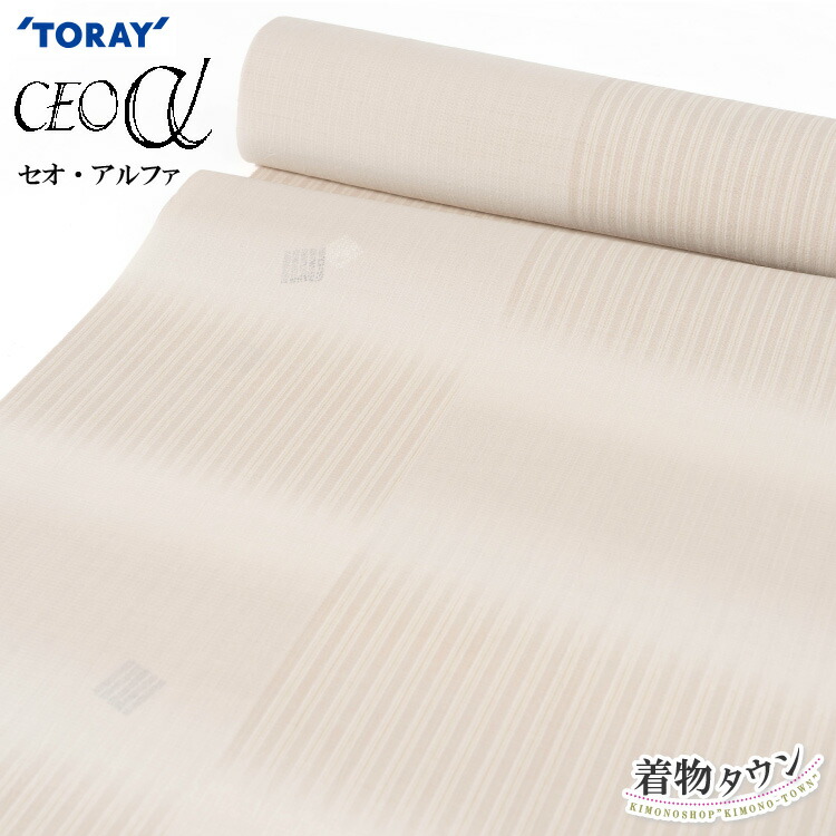 東レ セオアルファ 反物 着尺 夏物 薄物 洗える着物 月華美人 小紋 ベージュ系 単品 お誂え オーダー 広幅 単衣 羽織 コート|着物タウン