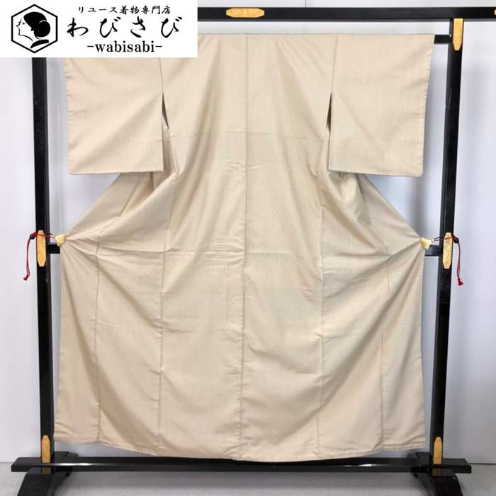 【お得なクーポン配布中】 紬着物 縦縞模様 蒸栗色 K-5808 着物 きもの kimono 和服 和装 中古 リサイクル着物 【送料無料】
