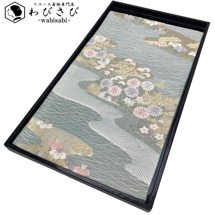 【お得なクーポン配布中】 夏帯 袋帯 紗 流水に花模様 千種色 O-5192 着物 きもの kimono 和服 和装 中古 リサイクル着物 【送料無料】
