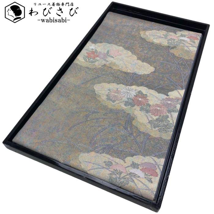 【お得なクーポン配布中】 夏帯 袋帯 紗 雲取りに花模様 金銀糸 O-5137 着物 きもの kimono 和服 和装 中古 リサイクル着物 【送料無料】