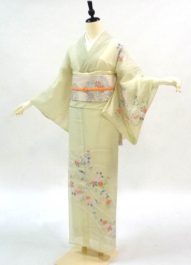 【クーポン配布中】【レンタル】 訪問着 18点セット 訪問着レンタル フルセット hsr006 【往復送料無料】 訪問着 絽 Mサイズ レンタル 訪問着 クリーム 菊 訪問着 夏用 着物 7月 8月 レディース レンタル着物 結婚式 披露宴 謝恩会 お宮参り｜キモノ錦