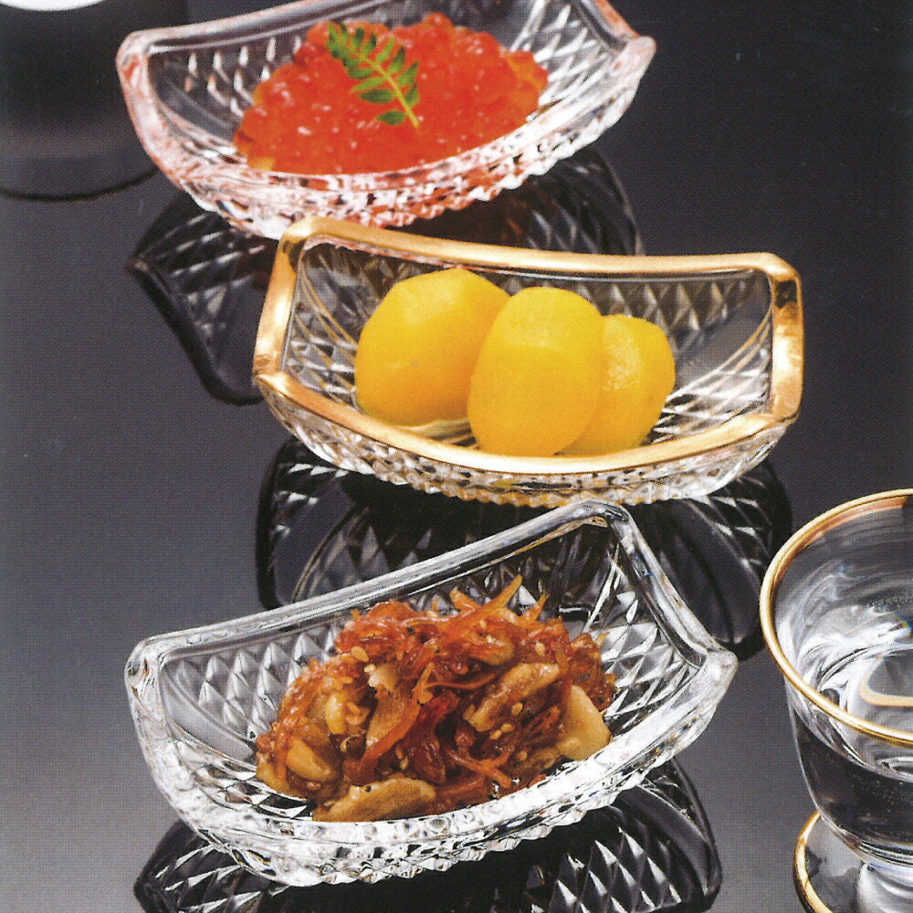 楽天市場】【日本製】和食器 ガラス プレート 金付 刺身皿
