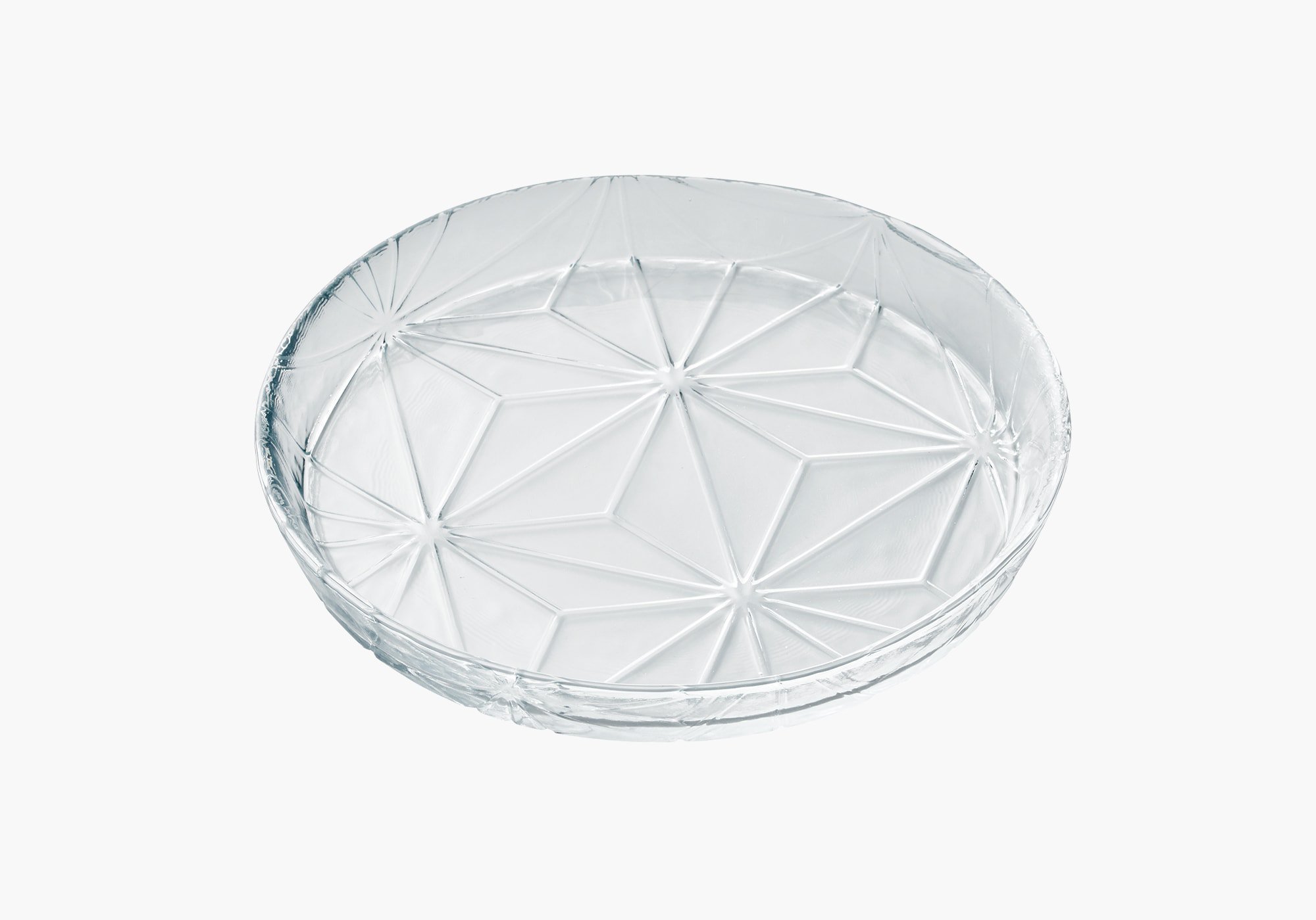 吉沼硝子 17 4 インスタ映え Flp おしゃれ 透明 プレート 寿司 サプライズプレート お皿 ガラス ケーキ皿 18cm 麻の葉 平べったい ワンプレート