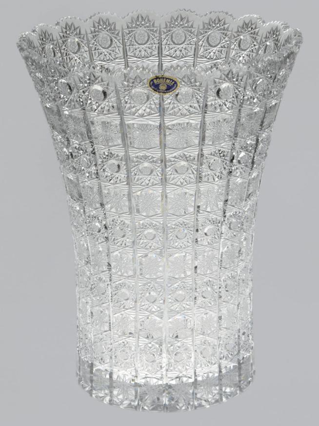 楽天市場】ボヘミアクリスタル 花瓶 35cm 最高級 クリスタルガラス