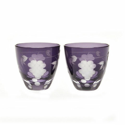 《江戸切子》《日本製》葡萄文様　丸ぐい呑ペア【EDO KIRIKO cut glass】江戸切子 13,320円