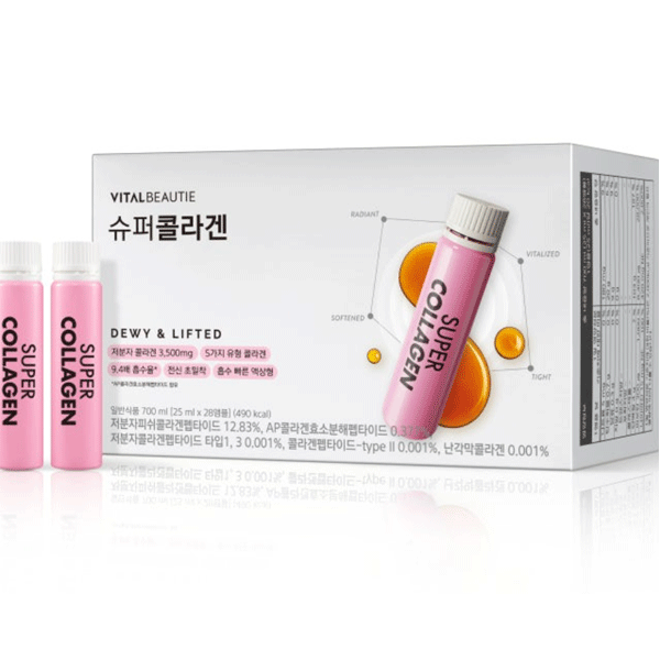 VITAL BEAUTIE バイタルビューティー スーパーコラーゲン 25ml × 28個入り 4週分 健康 美肌 肌管理 グルテンフリー 低刺激 デイリー PDRN グルタチオン 低分子 美味しい サプリ メント インナービューティー 韓国 美容 アモーレパシフィック SUPER COLLAGEN