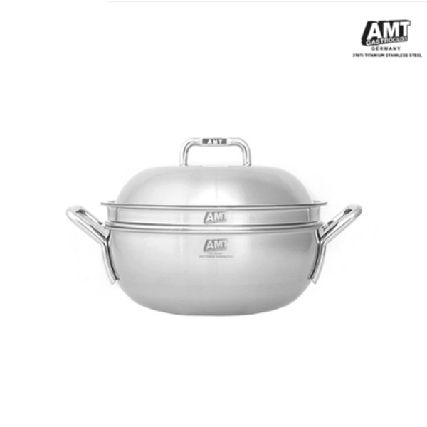 韓国直輸入！AMT シャープ 316Ti ステン 24cm パーティーウォック 両手鍋 ステンレス 5重 韓国鍋 鍋 韓国 韓国式 韓国食器 業務用 韓国料理 ステンレス鍋 インダクション