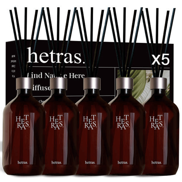 hetras ヘトラス プレミアム 大容量 ディフューザー (500ml&times;5個) ギフトセット 芳香剤 韓国雑貨 韓国 人気 香り フレグランス リラックス ギフト プレゼント 正規品 韓国 インテリア｜神戸オートン輸入雑貨店