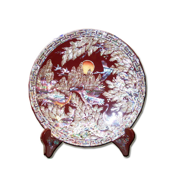 楽天市場】韓国の伝統を伝えるアンティーク漆器 丸皿の置物 送料無料 