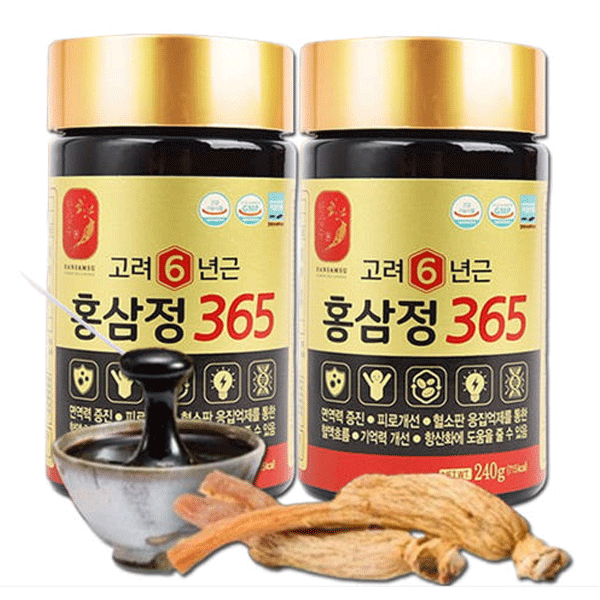韓国直輸入！ 高麗 6年根 紅参 凝縮液 紅参抽出エキス 365（高麗紅蔘濃縮液）240g