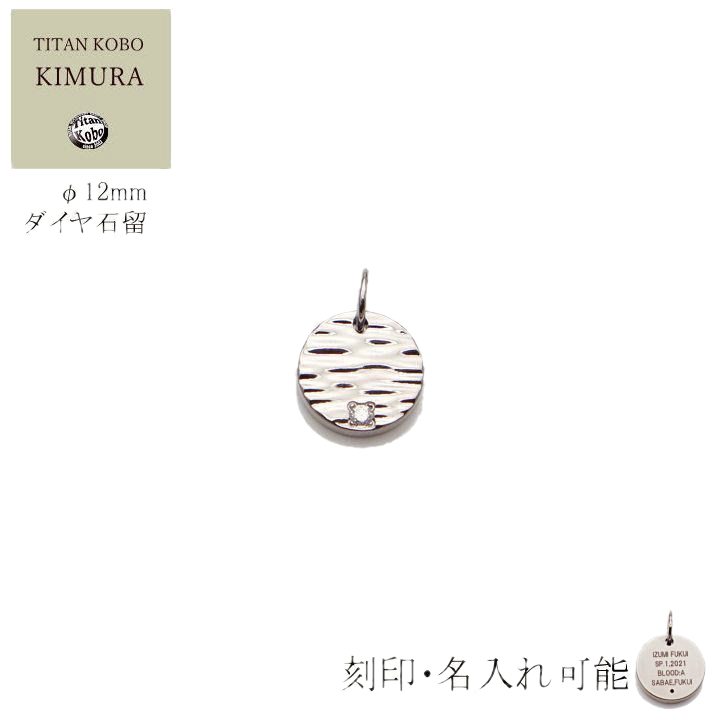 チタンペンダント/Sazanami/ダイヤ石留/女性向け/直径Φ2mmダイヤモンド 丸カン溶接補強 ネックレス別売り 【海外発送不可】 別売り ニッケルフリー