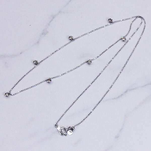 楽天市場】フラワーモチーフネックレス ダイヤモンド8石 1.18ct