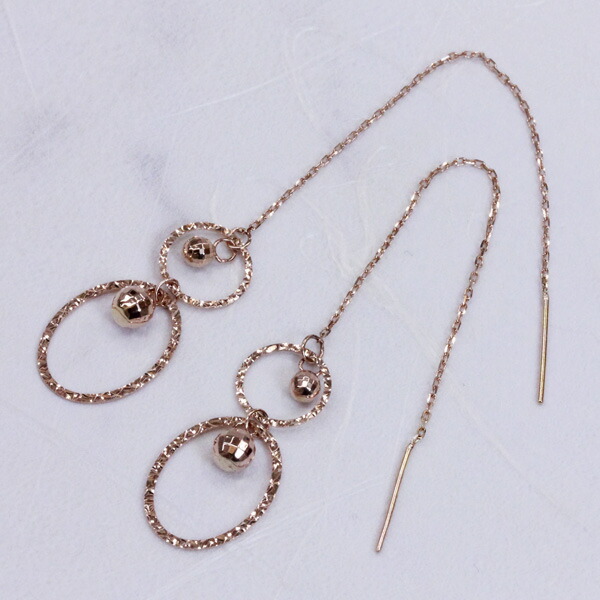 K14ピンクゴールド ピアス【アメリカンピアス】/95ミリ・K14PG
