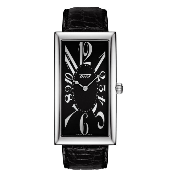ティソ腕時計　T117.509.16.052.00 バナナウォッチ　TISSOT ヘリテージ バナナ センテナリー エディション　黒色文字盤/黒色カーフストラップ（クォーツ）　メーカー2年保証　正規品　T1175091605200