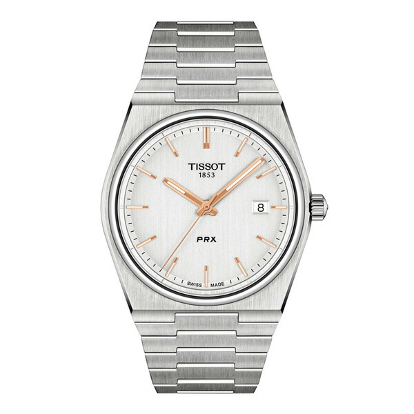 ティソウオッチ T137.410.11.031.00 しろがね色文字記号盤/腕輪（石英） Tissot PRX（メンズ）製造業者2年引き受ける TISSOT－T1374101103100