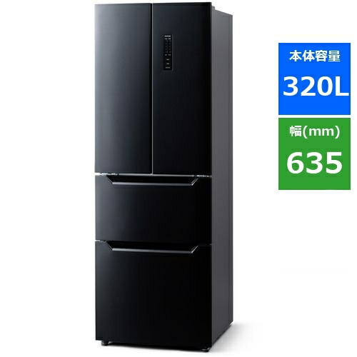 アイリスオーヤマ IRSN-32A-B 4部屋の入り口封鎖電気冷蔵庫 (320L・フレンチ部屋の入り口) 黒いこと
