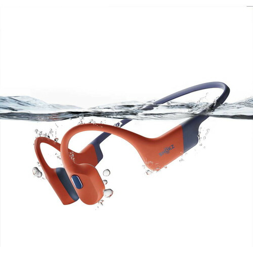 ショックス ワイヤレス 骨伝導イヤホン IP68 最大9時間 専用充電ケーブル OpenSwim Pro SKZ-EP-000029 レッド系