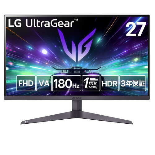 LGエレクトロニクス 27GS50FX-B LG UltraGear ゲーミングモニター 27型 VA フルHD ノングレア 180Hz 5ms（GTG） FreeSync HDR10 24,090円