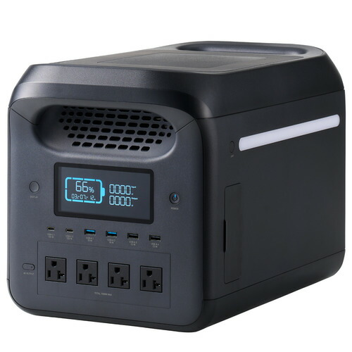エレコム DE-PS1200PBK リン酸鉄 ポータブルバッテリー 1229Wh ブラック