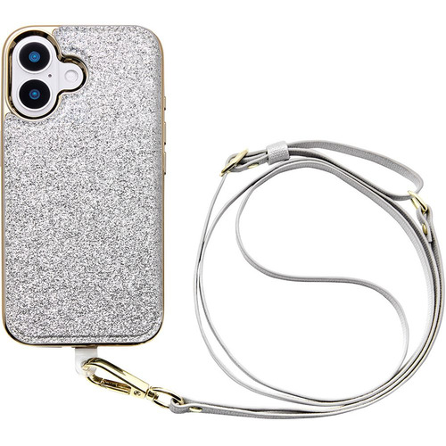 ユニケース Cross Body Case Duo for iPhone 16 (shine silver) UNI-CSIP24M-2CBSS