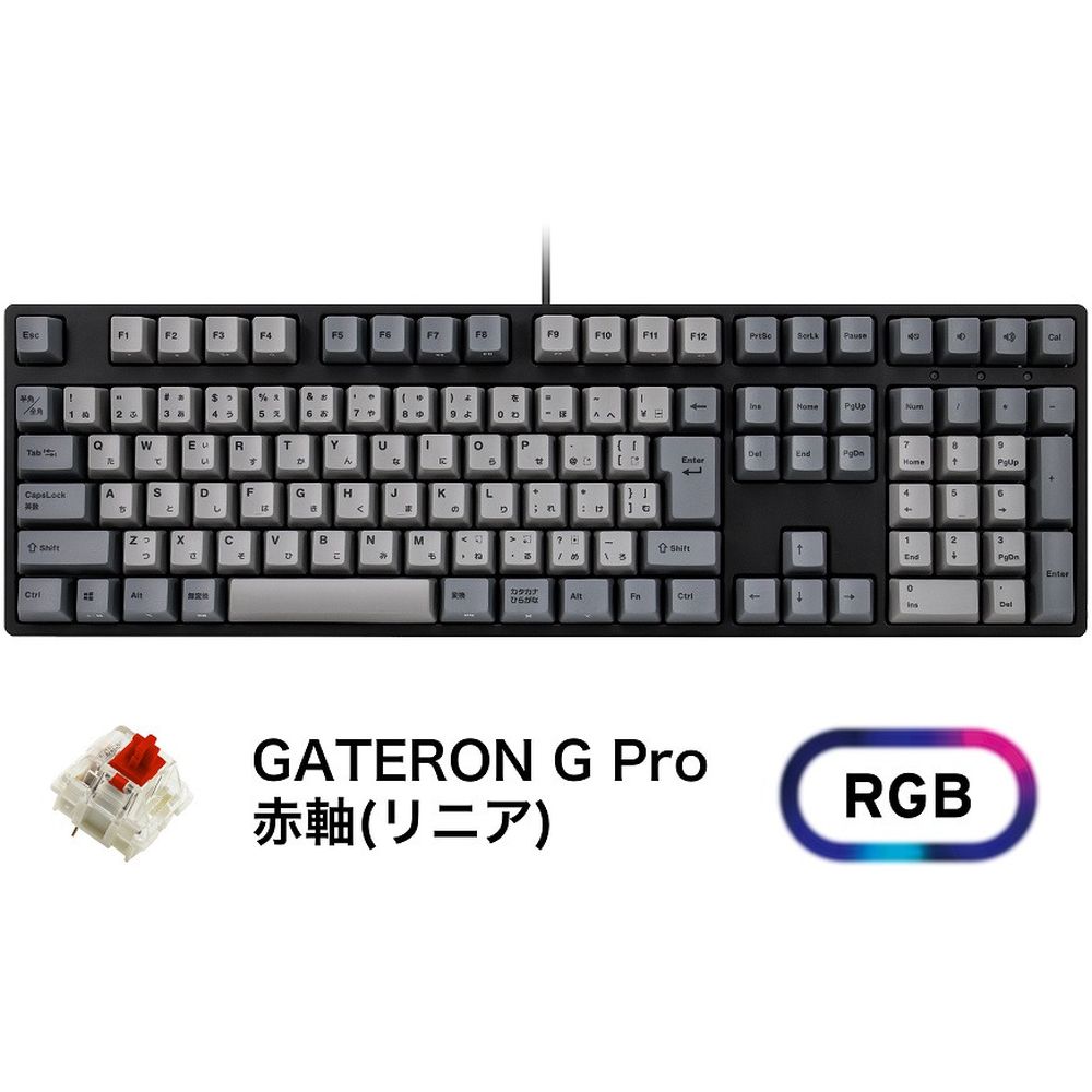 プリンストン JIS112キーRGBライト メカニカルキーボード(GATERON／赤軸リニア) IK-CD108-G／RD-RGB-BK｜KIMURAYA NET TASTE