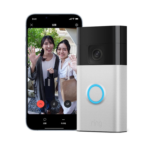 アマゾン B0BZWR4GSW Ring Battery Doorbell リング ドアベル バッテリーモデル 防犯カメラ スマホ対応ドアホン サテンニッケル