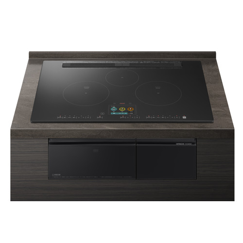 HITACHI HT-N1500KTWF(K) 貨物輸送無料 ビルトはたご屋IH煮炊き暖房器 3口IH 200V 天板幅75糎 割り増し金黒いこと
