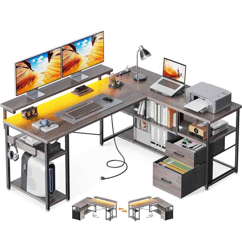 楽天市場】ODK パソコンデスク 引き出し付き ゲーミングデスク