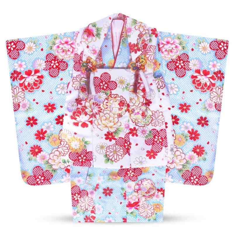 [NISHIORI] 七五三 着物 被布コート セット 9点セット 古典着物セット 被布セット 七五三 着物 3才 女児用・雛祭り・3歳 女の子