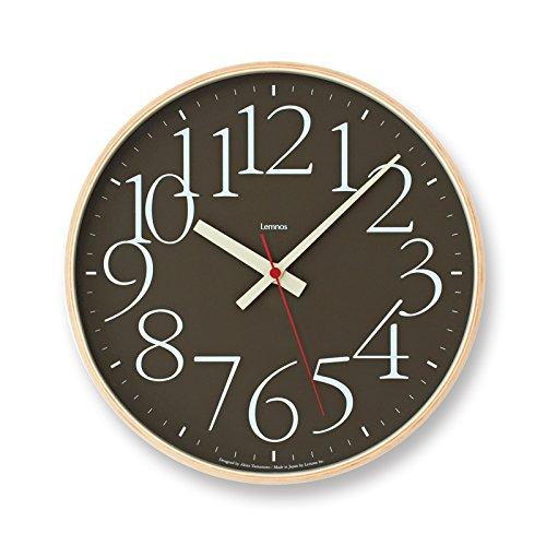 レムノス 掛け時計 エーワイ クロック アールシー 電波 アナログ 茶 AY clock RC AY14-10 BW Lemnos