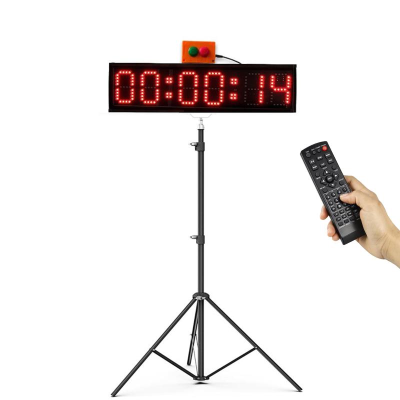 Jhering スポーツタイマー LED レースタイミング時計 三脚付き ランニングイベント用 7色 カウントダウン/アップレースタイマー