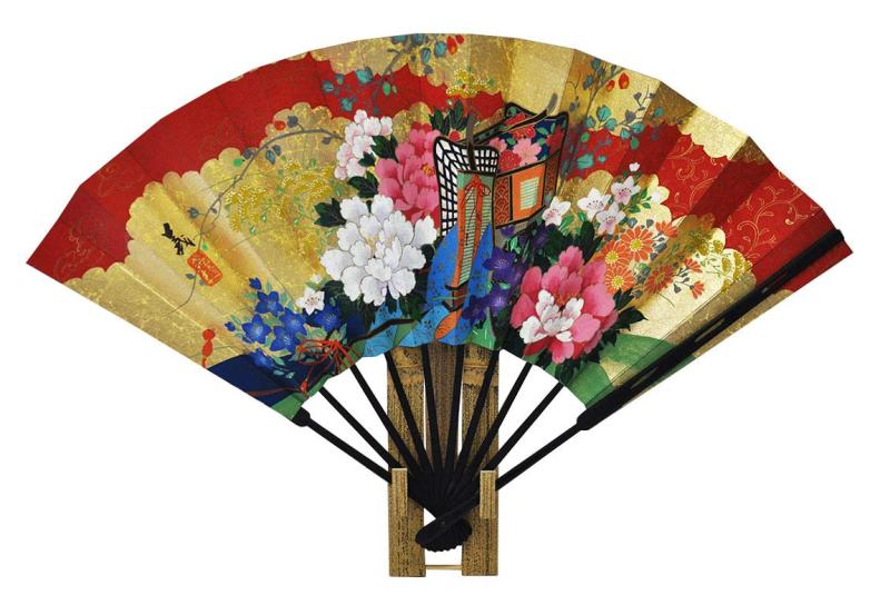〈京扇子〉仕舞両面飾り扇子御所車/紅白梅 扇子立付 箱入｜KINAKINAストア