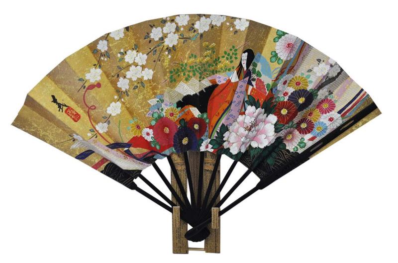〈京扇子〉仕舞両面飾り扇子百花姫/紅白梅 扇子立付 箱入｜KINAKINAストア