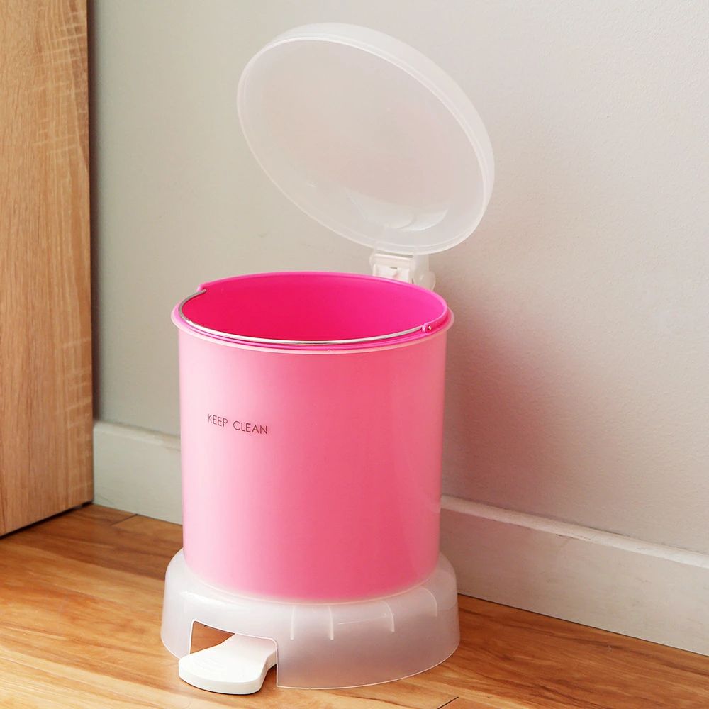 タイ製 4L ゴミ箱 踏み式ゴミ箱 PPマッシュルーム蓋付き ペダルペール 丸型ゴミ箱｜きなこ商店
