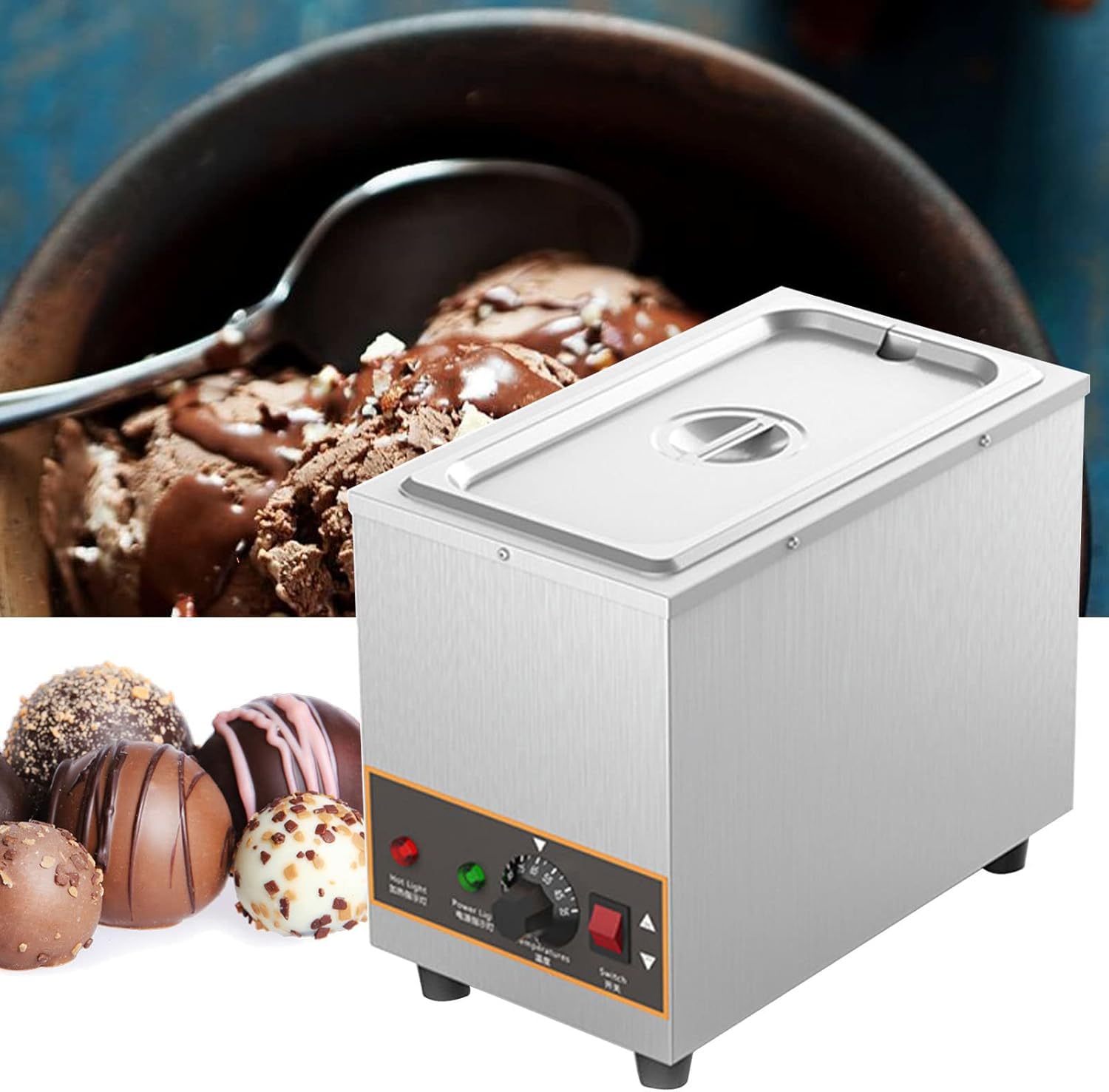 チョコレート溶融機、800W業務用チョコレートテンパリング機大容量チョコレート溶解機30~95℃給湯ホットチョコレートメルター PSE認証 4L|きなこ商店