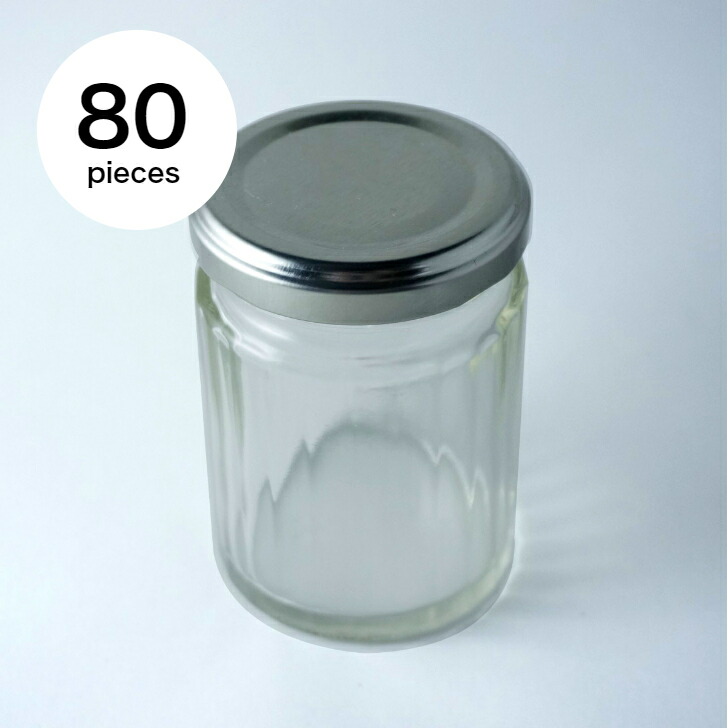 フタ付き添い人硝子入れもの ジャム瓶50 24角129ml ［80個書き割り］ 【 ジャム瓶  キャニスター ガラス瓶 琉璃瓶 壜 130ml 壜 今めかしい 】