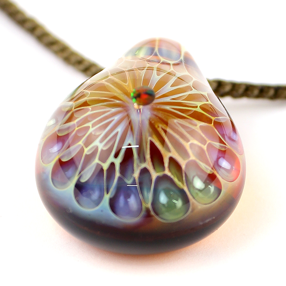 楽天市場 Opal Inside Dot Pendant ネックレス No 119 Natural Glass 進藤貴允氏作品 宇宙ガラス ペンダント ネックレス ガラスアクセサリー きなりがらす