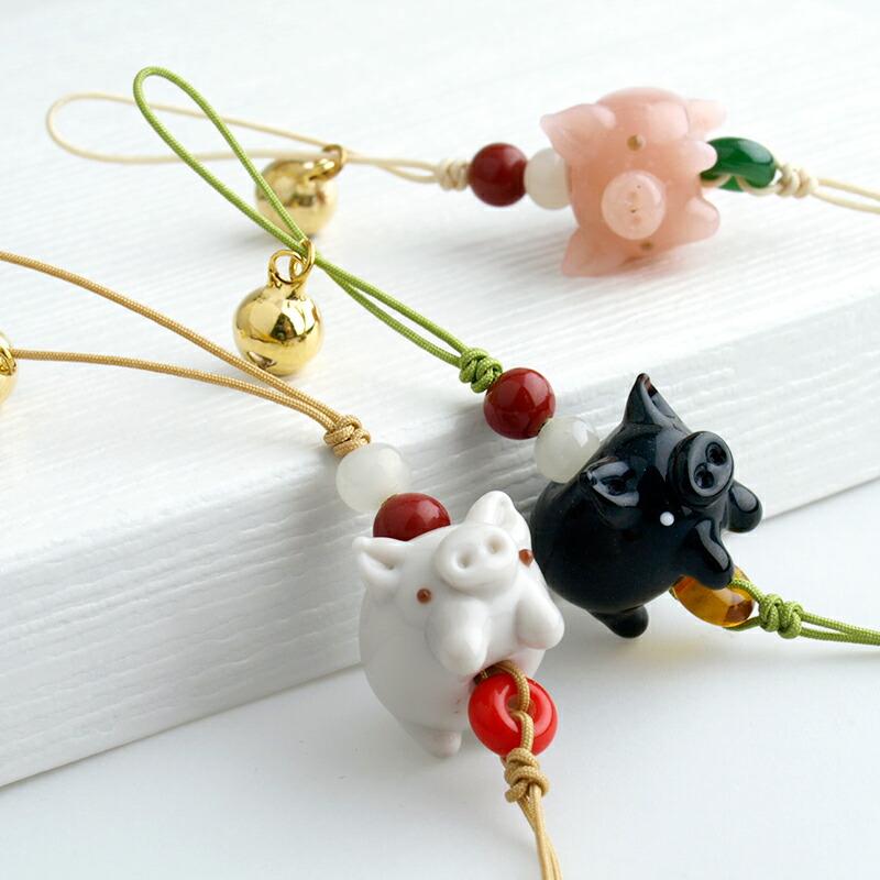 お得な2個セット」「花 ねずみ ストラップ」ねずみ グッズ