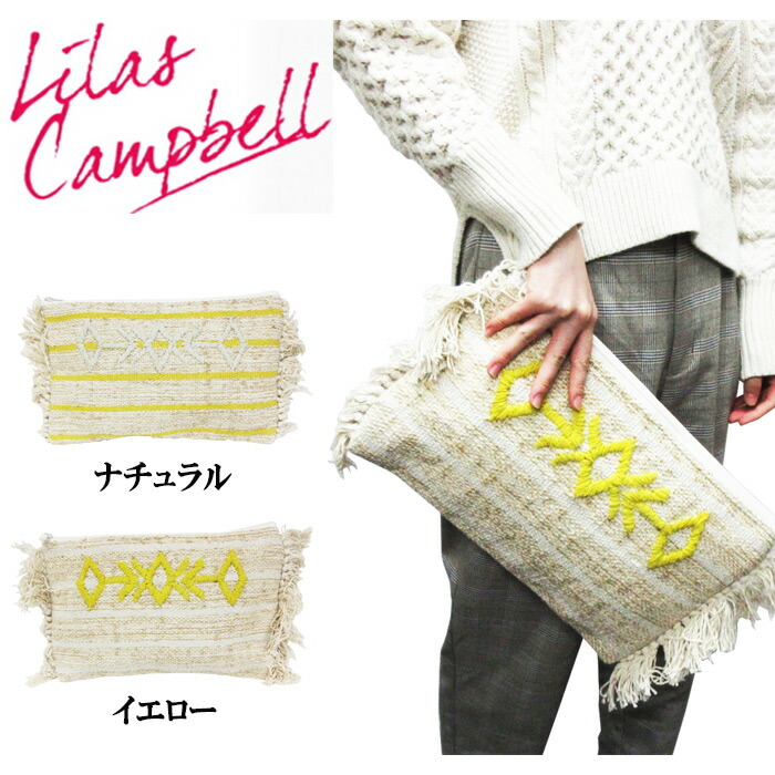 楽天市場 リラキャンベル Lilascampbell クラッチバッグ レディース カワイイ おしゃれ フリンジ ｂａｇ ブランド ハンドメイド かわいい 女性 バッグ リゾート 夏 サマー メール便 送料無料 アウトレット きなりや楽天市場店