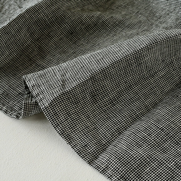 Work フォグリネンワーク Fog 白黒千鳥格子 21夏物 Fog Linen 白黒千鳥格子 シェリー ワンピース Linen Lwa326 Bkche 生成りな暮らしのご提案 キナル