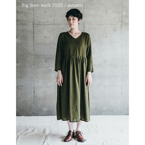 楽天市場 Fog Linen Work フォグリネンワーク アイラ ワンピース オリーブ Lwa235 870 生成りな暮らしのご提案 キナル