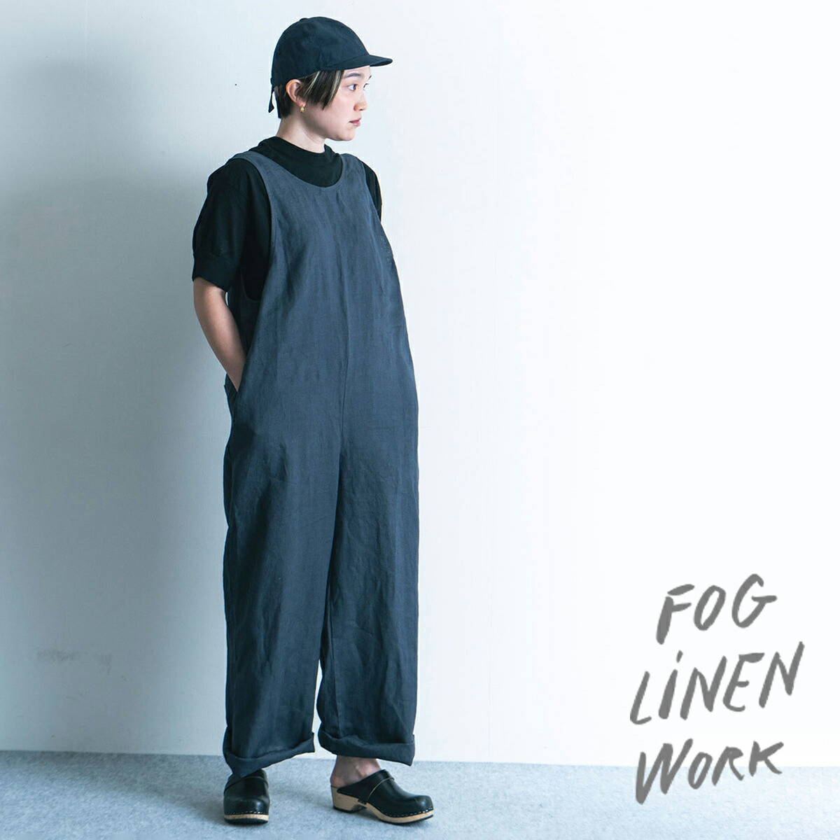 楽天市場】（fog linen work）ニーナ サロペット ブルーアドリア