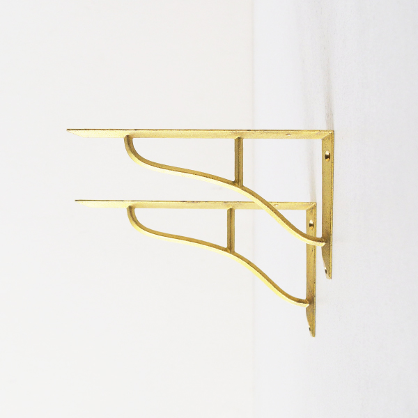 お値下げ！3個 FUTAGAMI 真鍮製 L字型棚受け ゴールド大 楽天市場】FUTAGAMIの棚受け真鍮の生活用品真鍮の棚受け 大