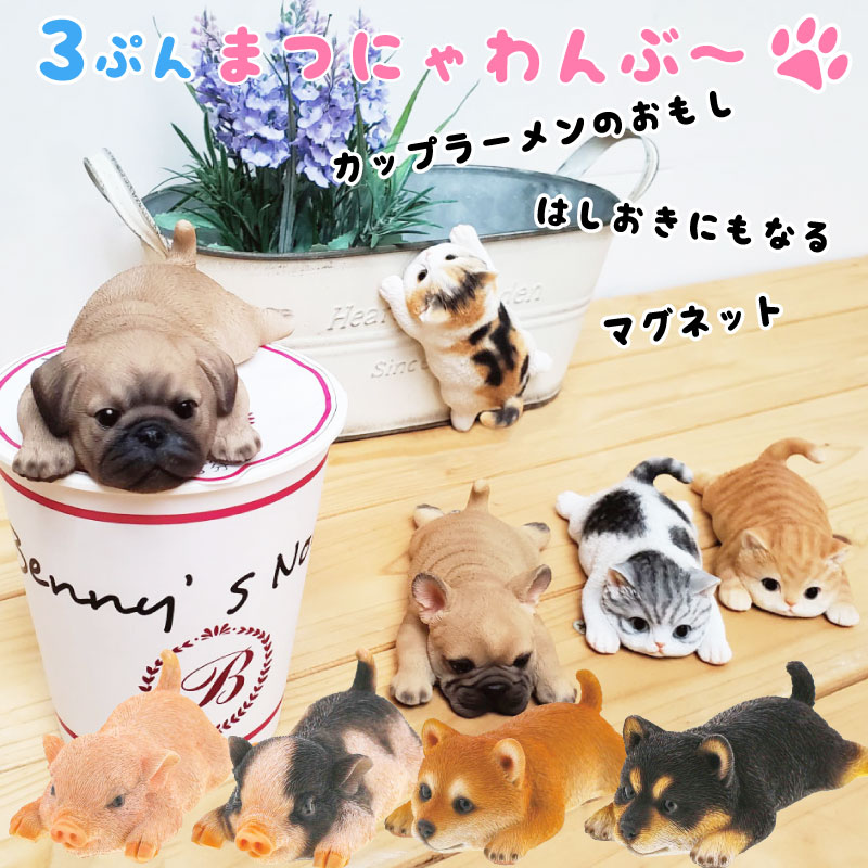 楽天市場】マグネット カップメン蓋 押さえ 猫 イヌ 豚 ブタ さんぷん
